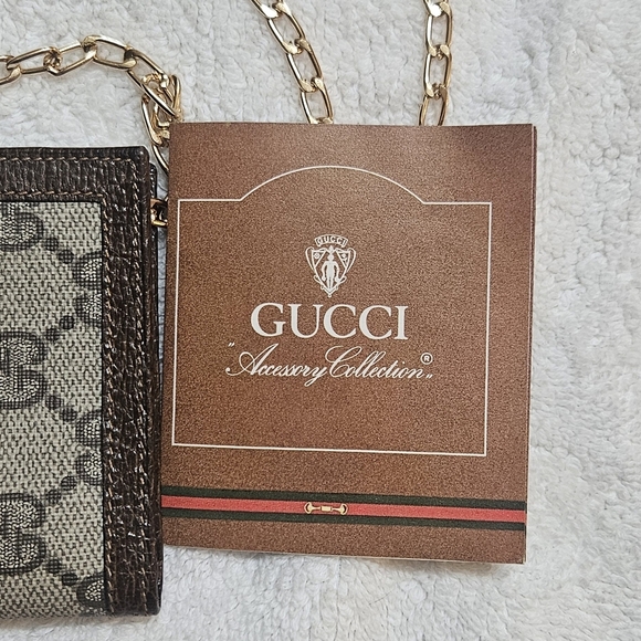 Vintage Gucci Ophidia Bifold Wallet Gold Chain Signature Monogram COA - Picture 3 of 9
